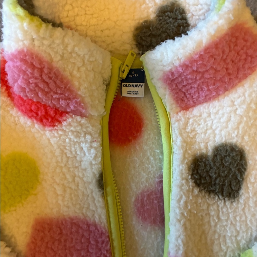 Old Navy Fleece Jacket with Heart Patterns - Picture 2 of 4